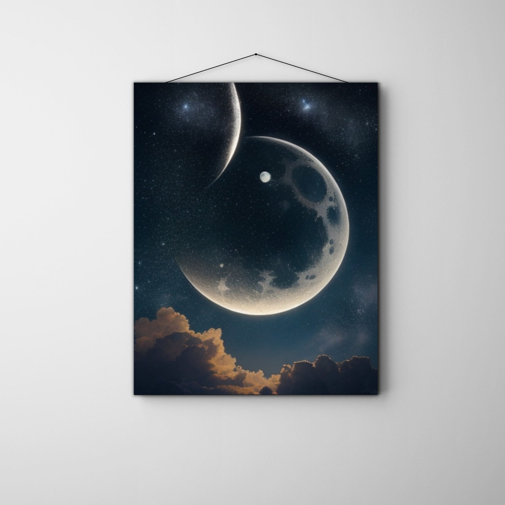 Night Sky Moon Wall Art - InkTale