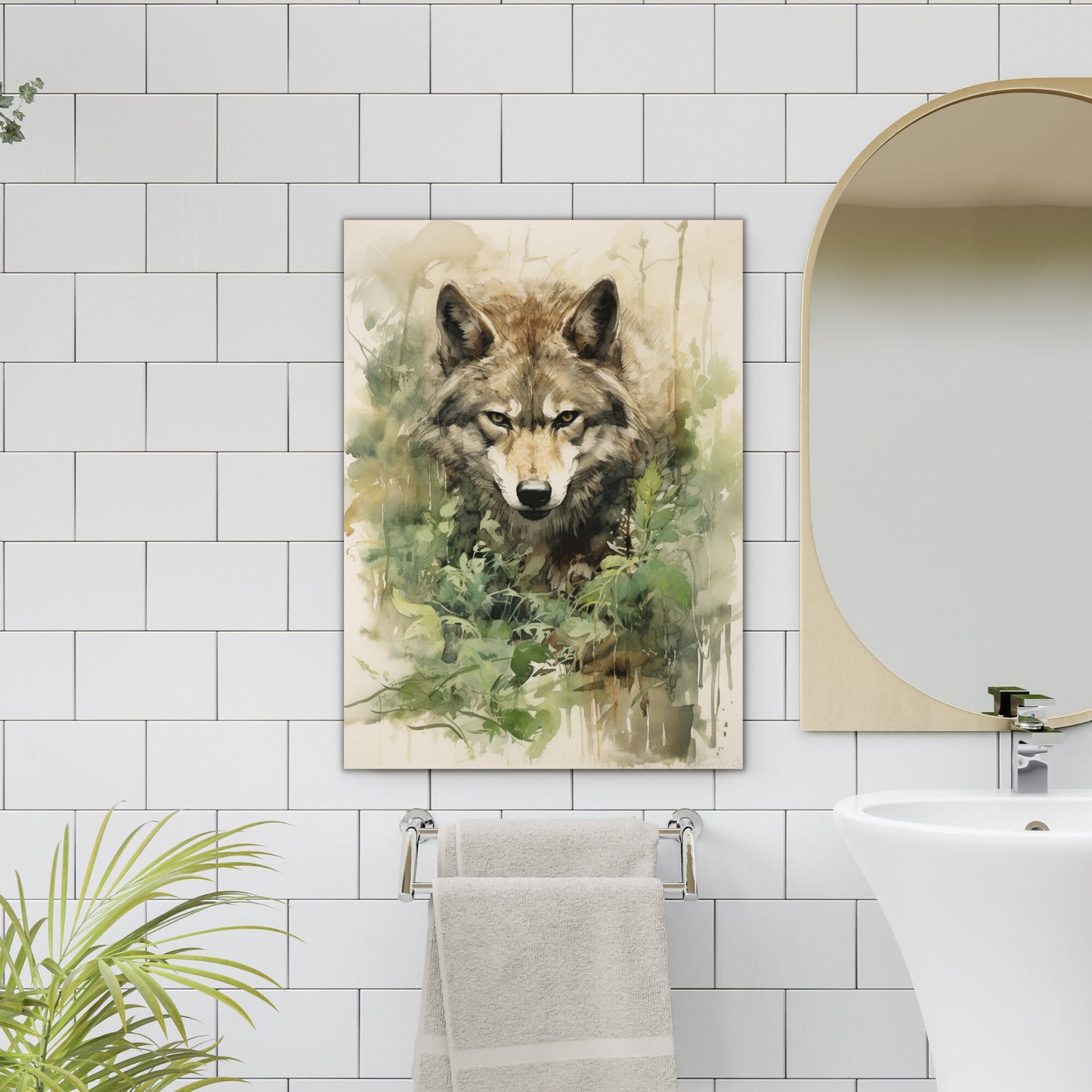 Watercolor Wolf Wall art - InkTale