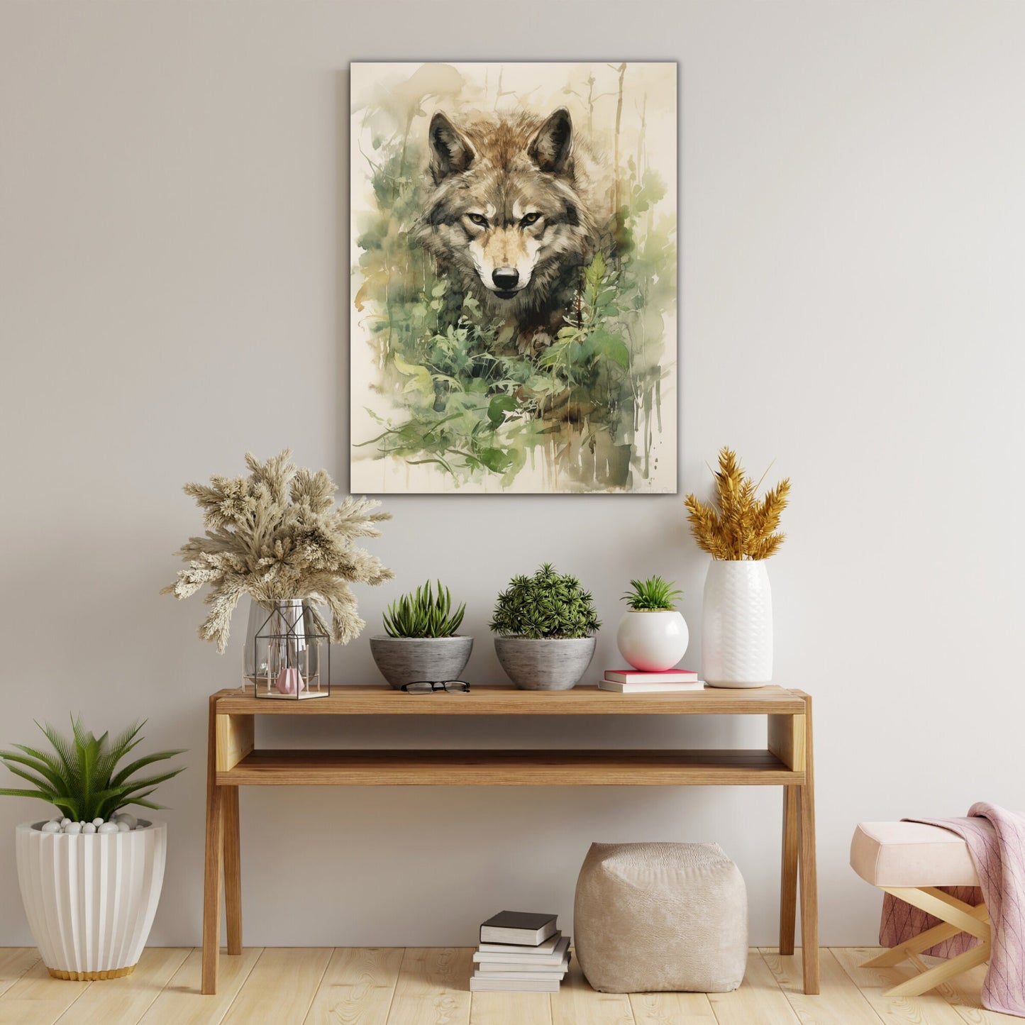 Watercolor Wolf Wall art - InkTale