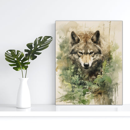 Watercolor Wolf Wall art - InkTale