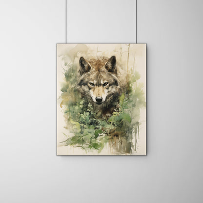 Watercolor Wolf Wall art - InkTale