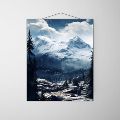 Snow Mountain LandScape Wall Art - InkTale