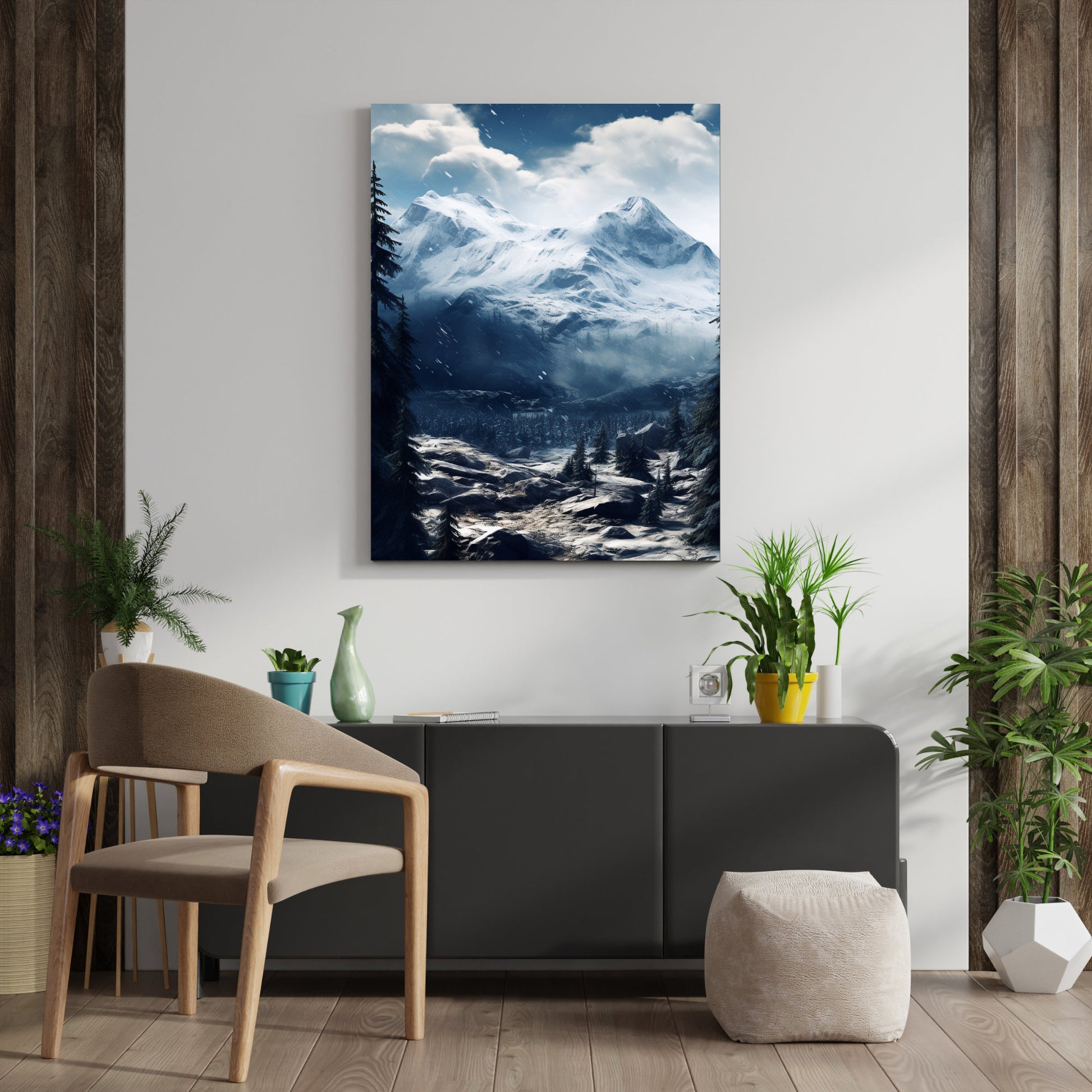 Snow Mountain LandScape Wall Art - InkTale