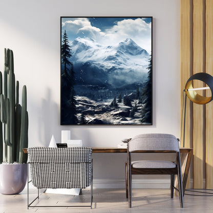 Snow Mountain LandScape Wall Art - InkTale